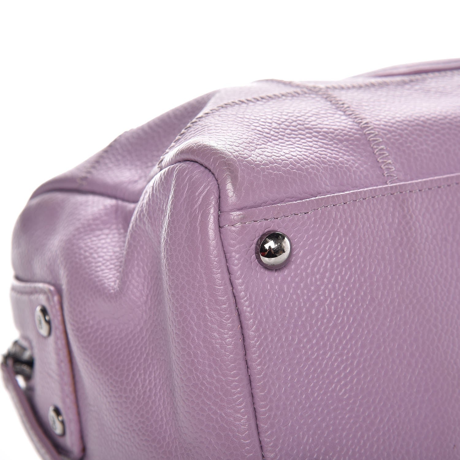 Chanel Caviar Square Stitched Tote Purple 10 of 16