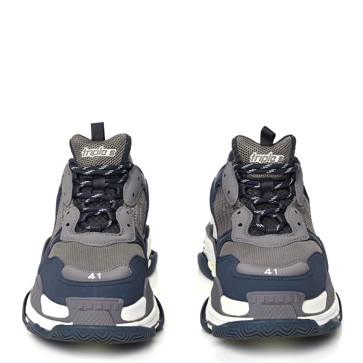 Balenciaga Fabric Mesh Mens Triple S Sneakers 41 Dark Grey Navy 3 of 9