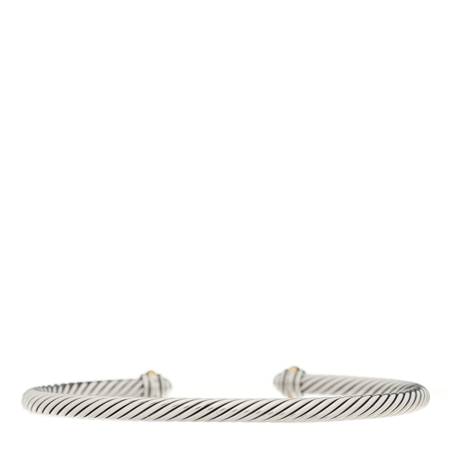 David Yurman Sterling Silver 18K Yellow Gold 4mm Cable Classics Bracelet 2 of 4