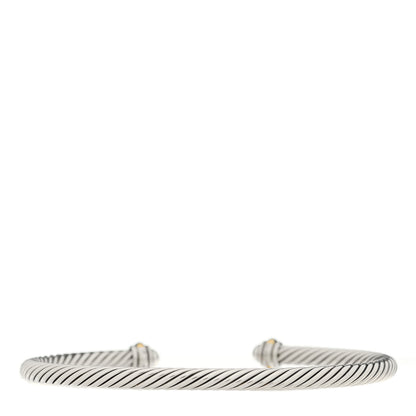 David Yurman Sterling Silver 18K Yellow Gold 4mm Cable Classics Bracelet 2 of 4