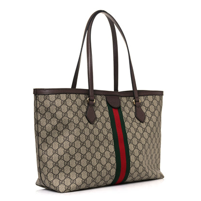 Gucci GG Supreme Monogram Medium Ophidia Shopping Tote Brown 3 of 12