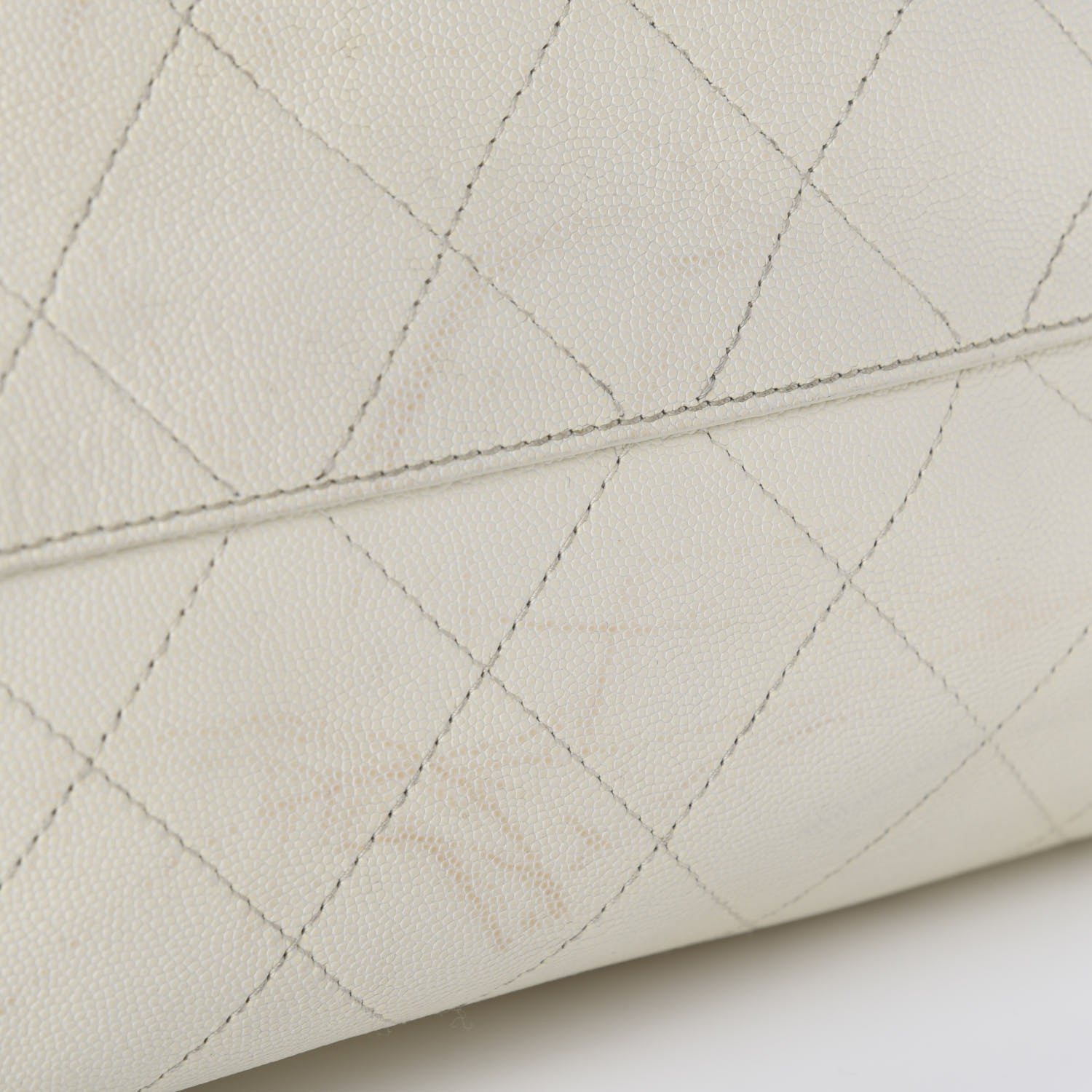 Chanel Caviar Stitched Large Shopping Tote White 9 of 14