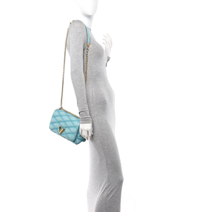 Louis Vuitton Lambskin Malletage Top Handle GO-14 MM Lagoon 2 of 10