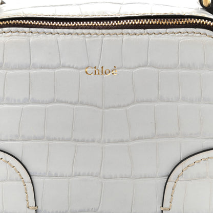 Chloe Crocodile Embossed Mini Daria Chain Bag Light Cloud 8 of 10