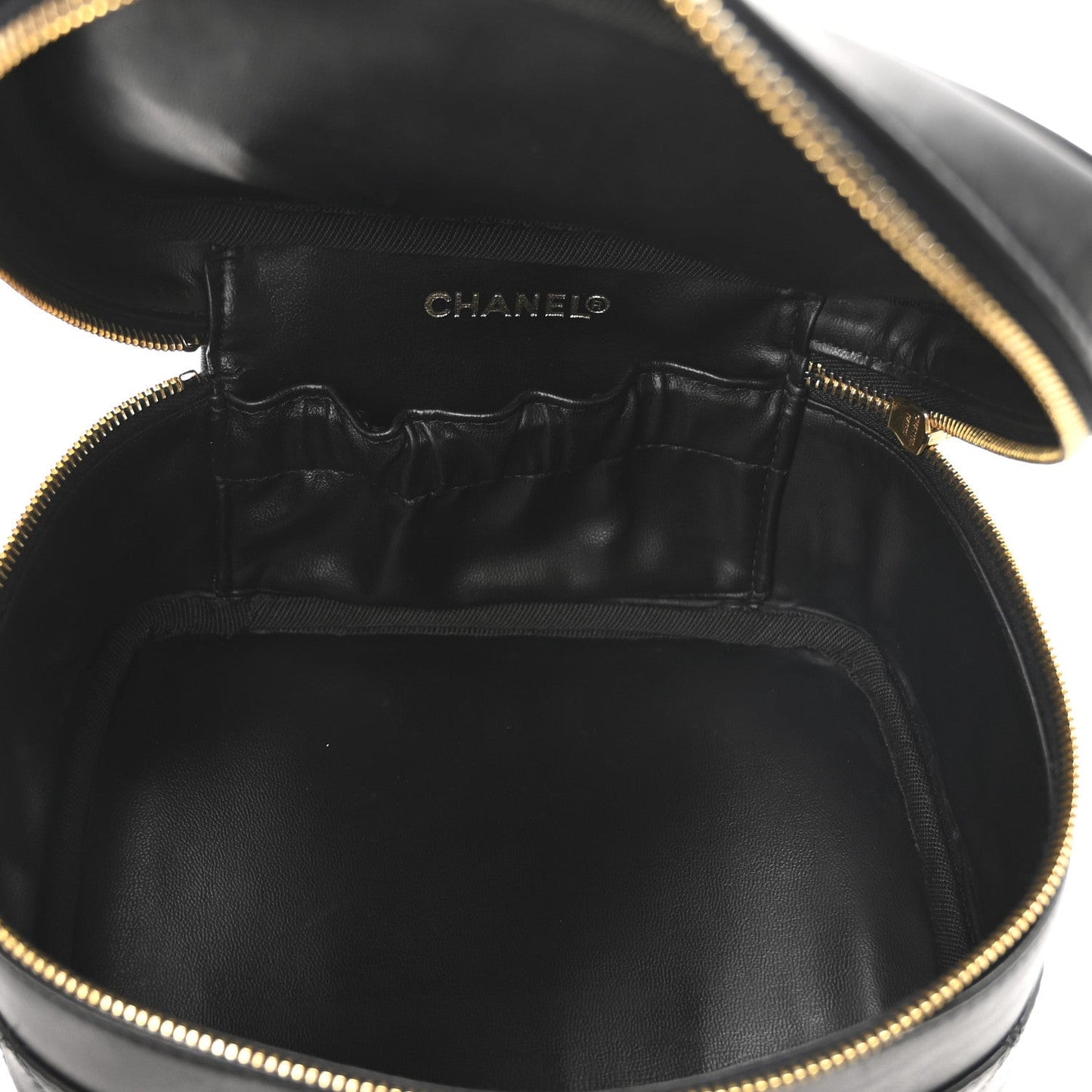 Lambskin Vanity Cosmetic Case Black