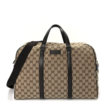 Gucci Monogram Dollar Calfskin Boston Duffle Bag Beige Ebony Testa di Moro Marrone Scuro 2 of 10