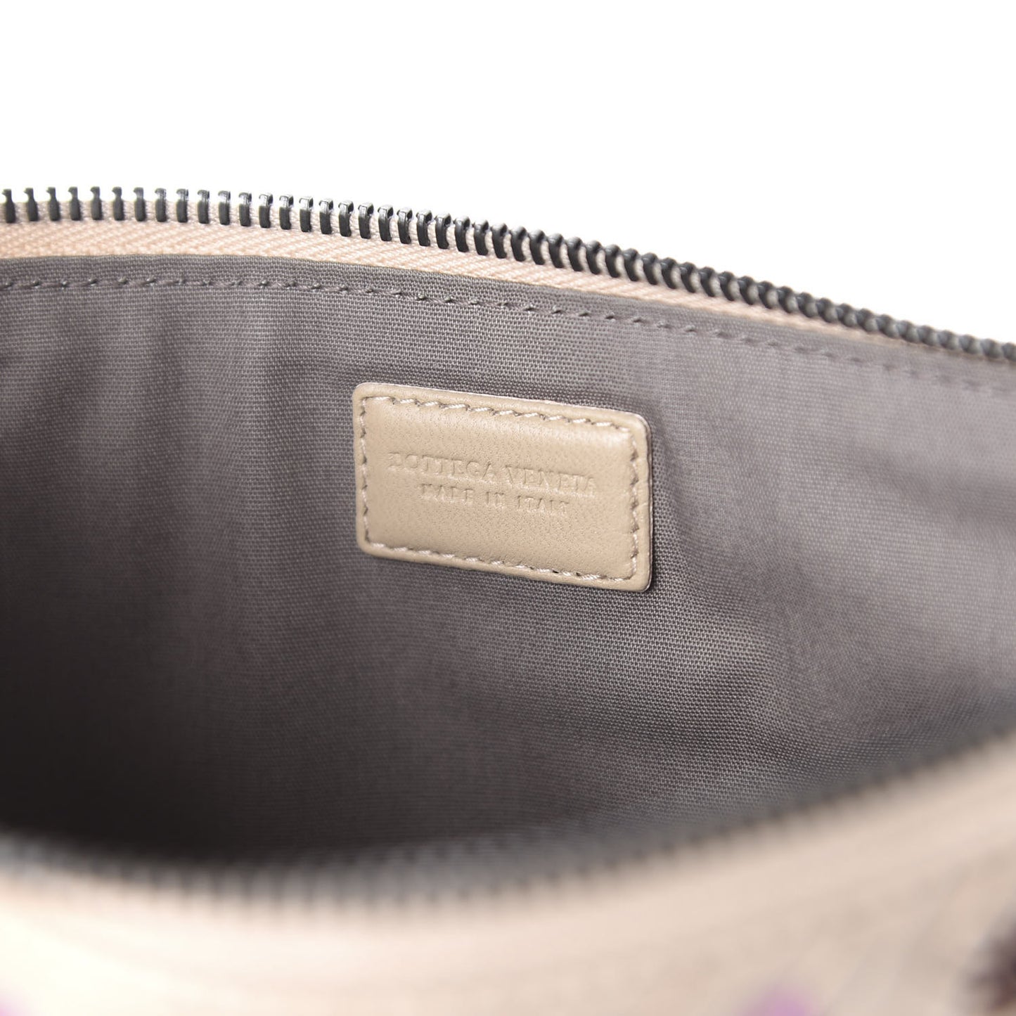 Nappa Intrecciato Meadow Flower Pouch Beige Multicolor