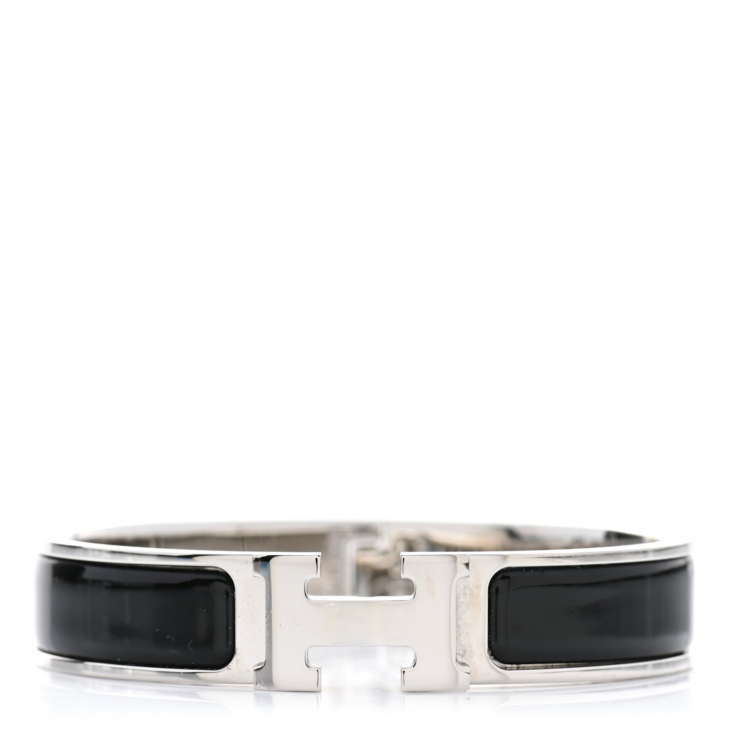 Hermes Enamel Narrow Clic Clac H Bracelet PM Black 1 of 4