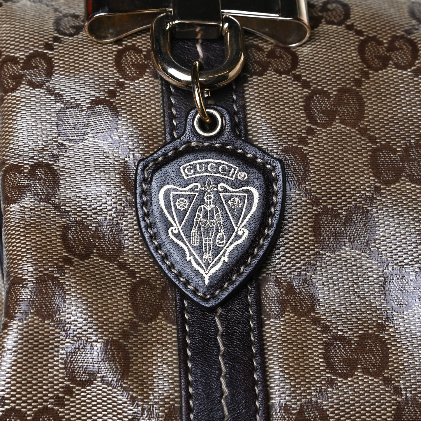 Crystal Monogram Large Duchessa Boston Dark Brown