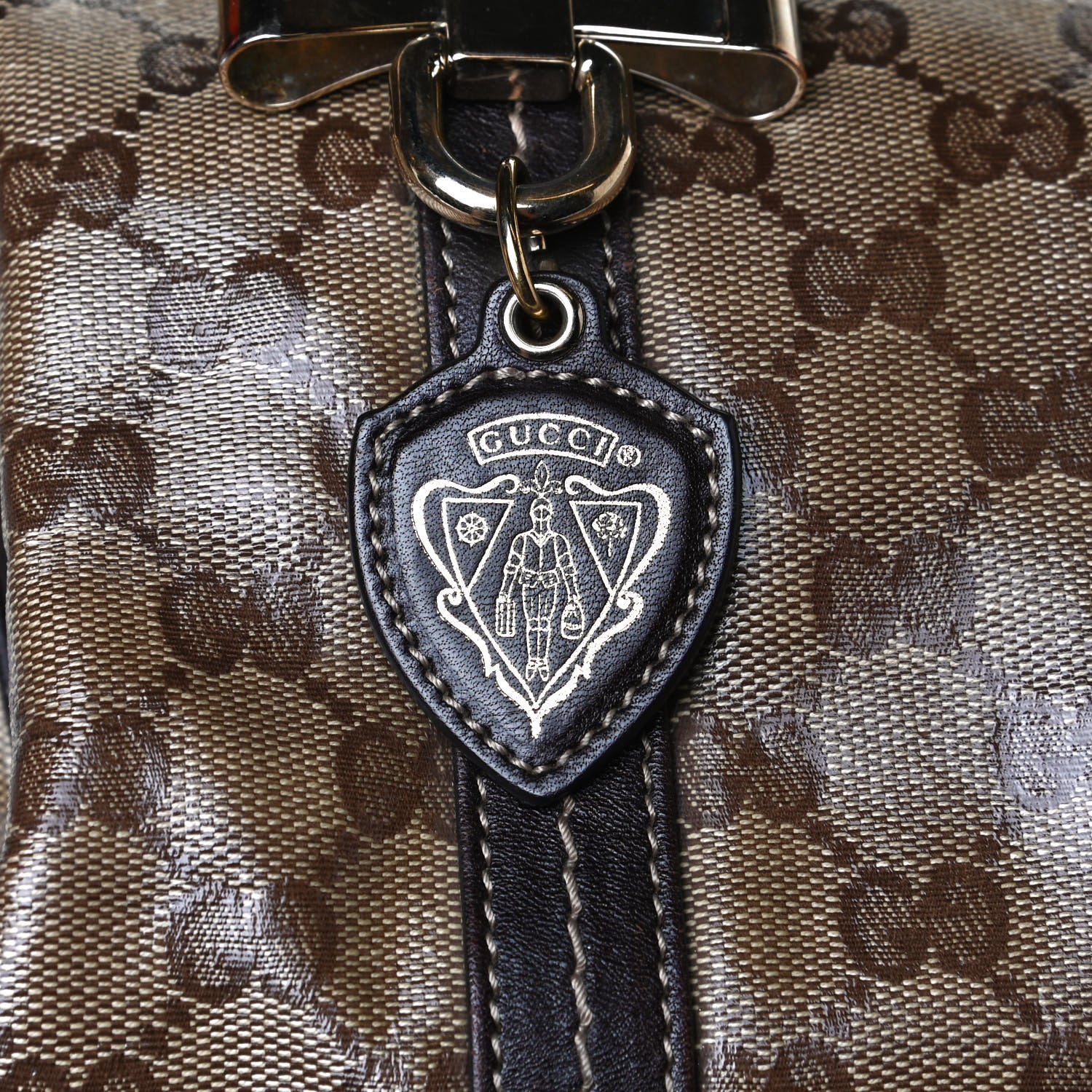 Gucci Crystal Monogram Large Duchessa Boston Dark Brown 13 of 19