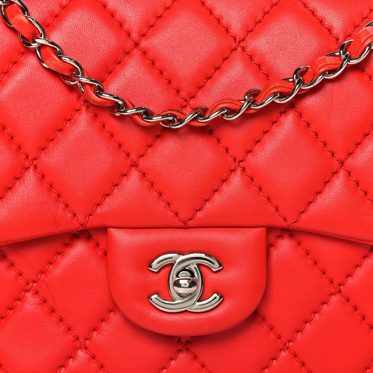 Chanel Lambskin Quilted Medium Easy Carry Flap Red 8 of 11
