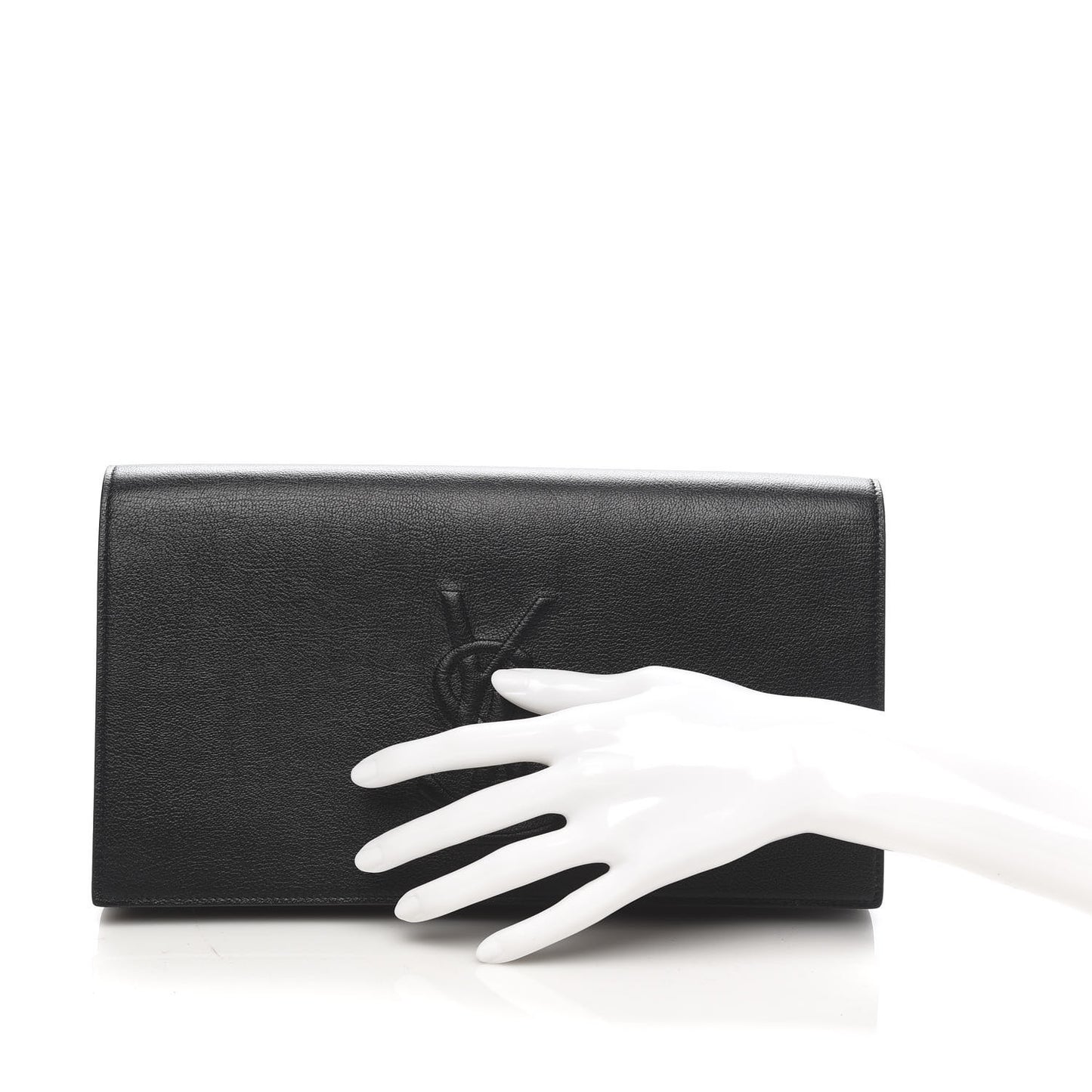 Calfskin Monogram Large Belle De Jour Clutch Black