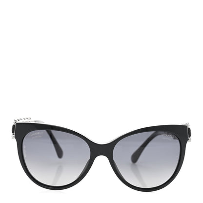 Chanel Crystal Pearl Cat Eye Sunglasses 5336-H-B Black 2 of 7