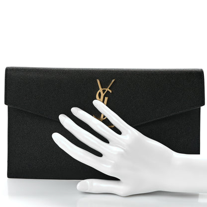 Saint Laurent Grain De Poudre Uptown Pouch Black 2 of 7