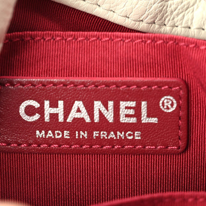 Chanel Aged Calfskin Quilted Small Gabrielle Bucket White Black 4 of 9