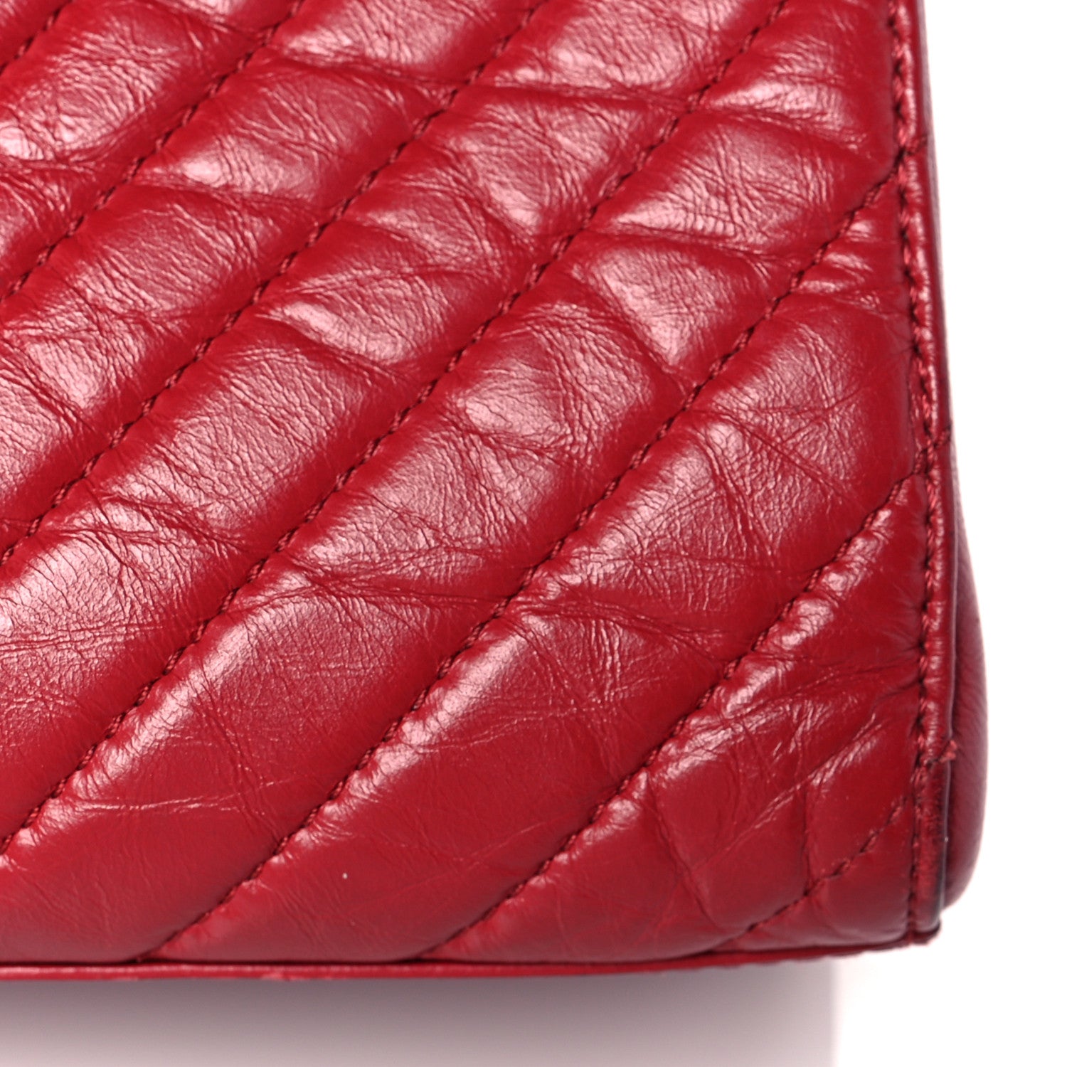 Chanel Aged Calfskin Chevron Quilted Backpack Red 14 of 18