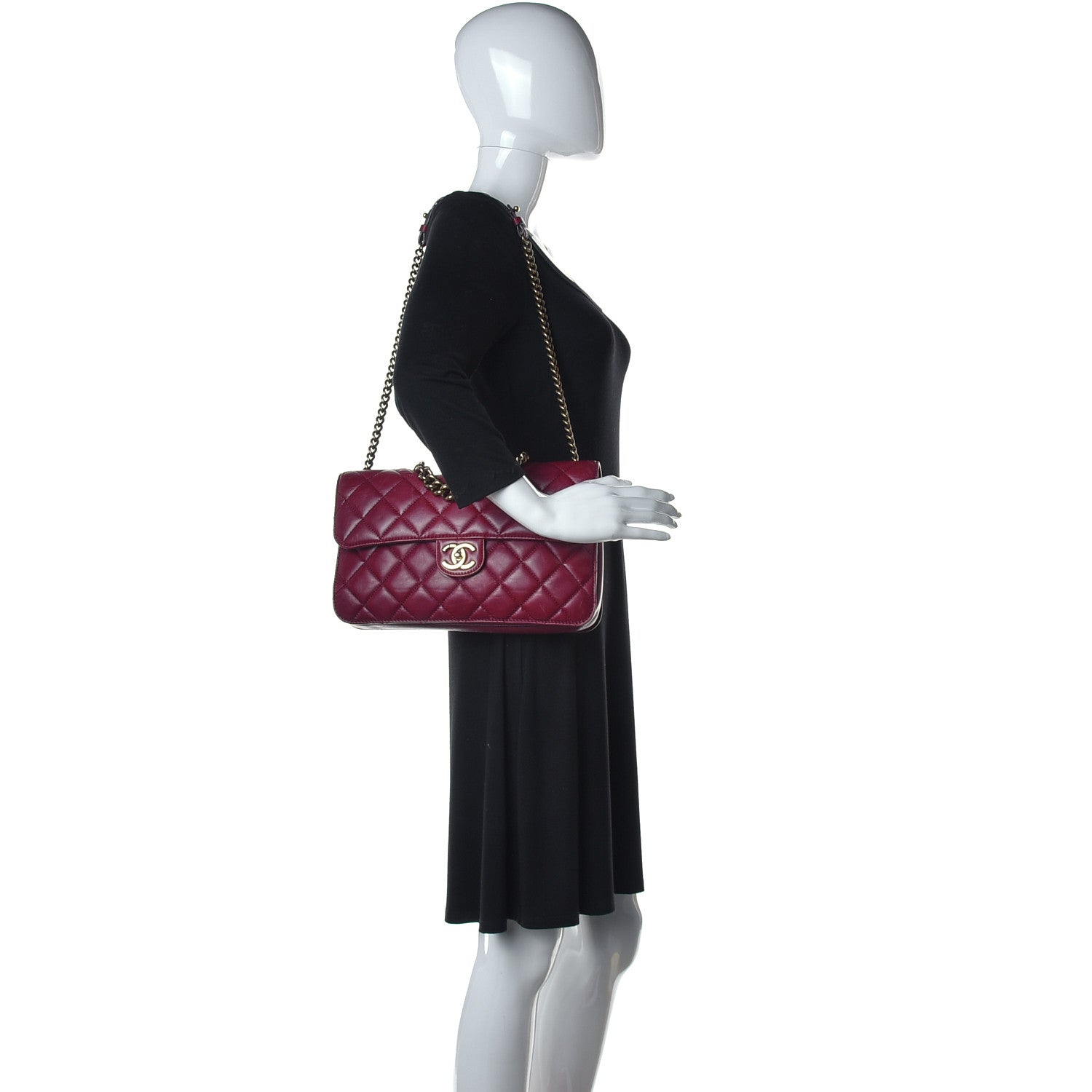 Chanel Glazed Calfskin Quilted Large Perfect Edge Flap Red 2 of 25