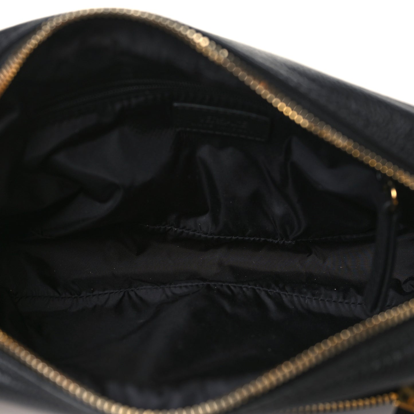 Grained Calfskin Medusa Belt Bag Black