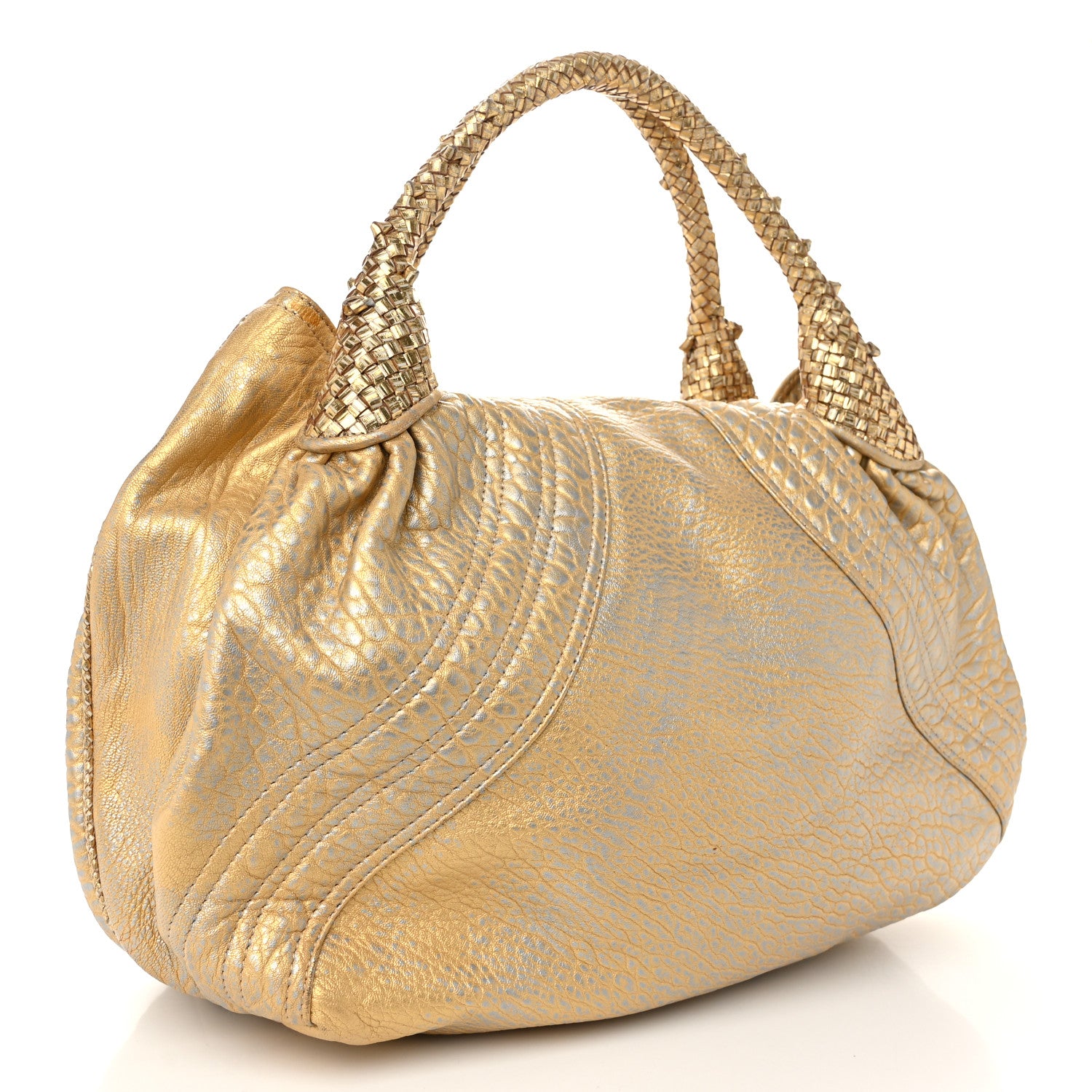 Fendi Nappa Nuvolata Bimetal Spy Oro Argento 3 of 15