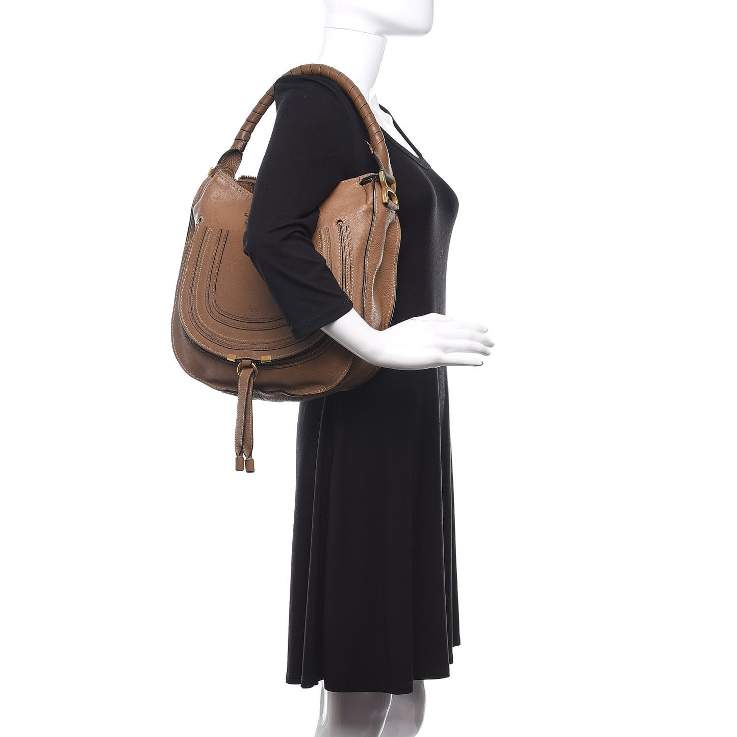 Calfskin Medium Marcie Hobo Nut