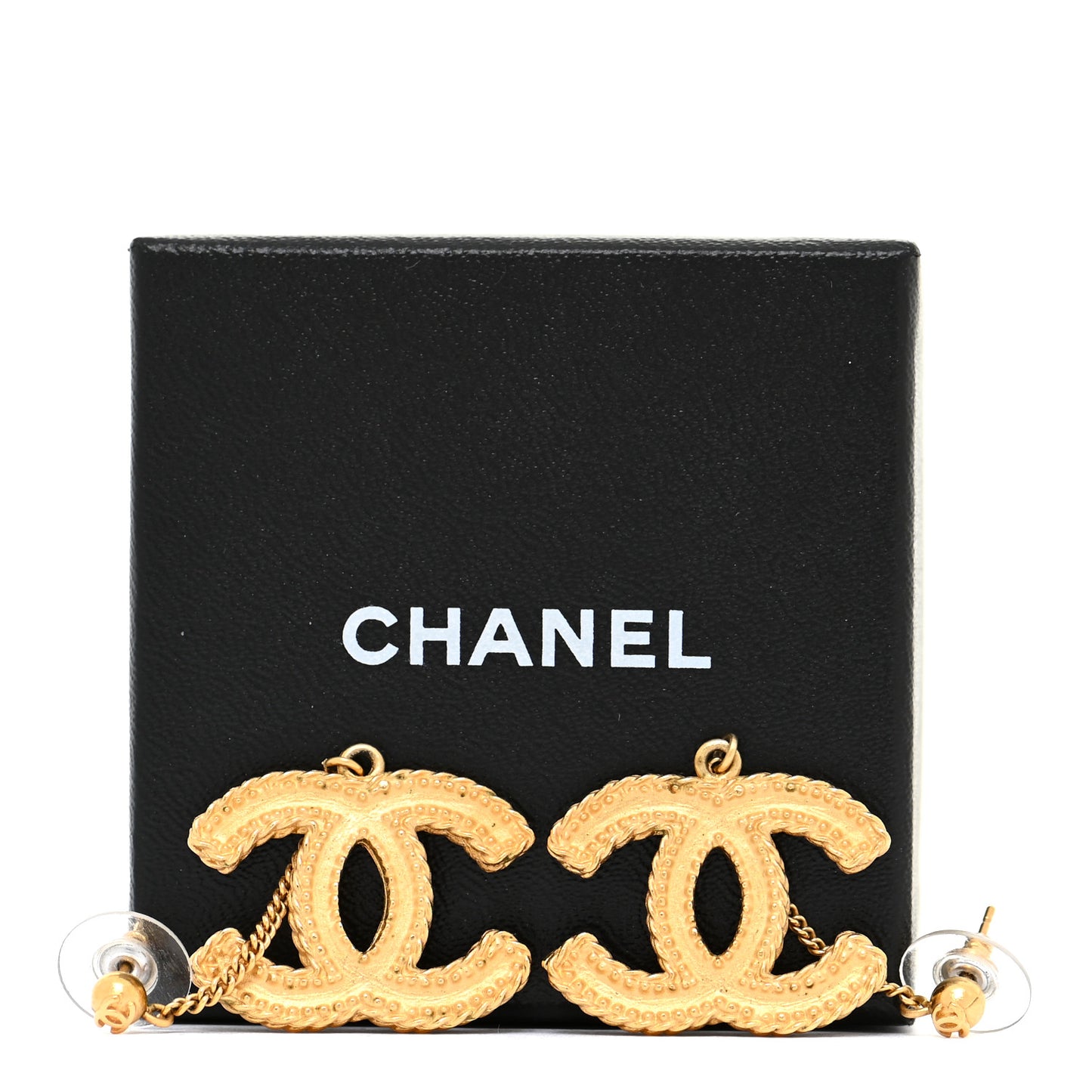 CC Drop Earrings Matte Gold