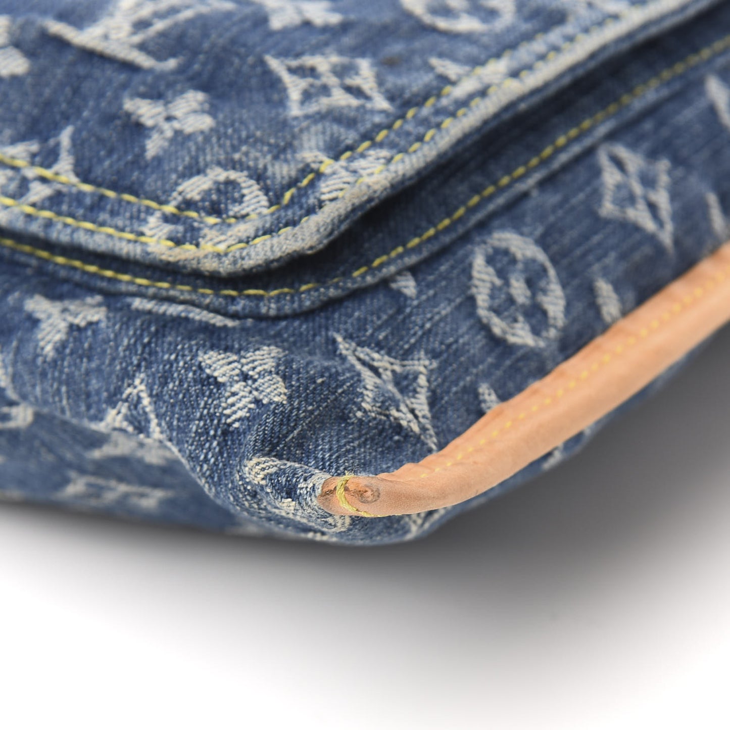 Monogram Denim Sac Plat Blue