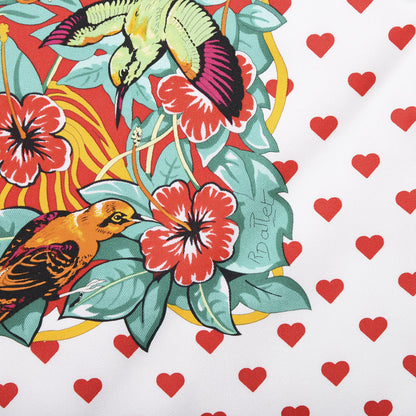 Hermes Silk Jungle Love Scarf 90 White Rouge Vert 5 of 7