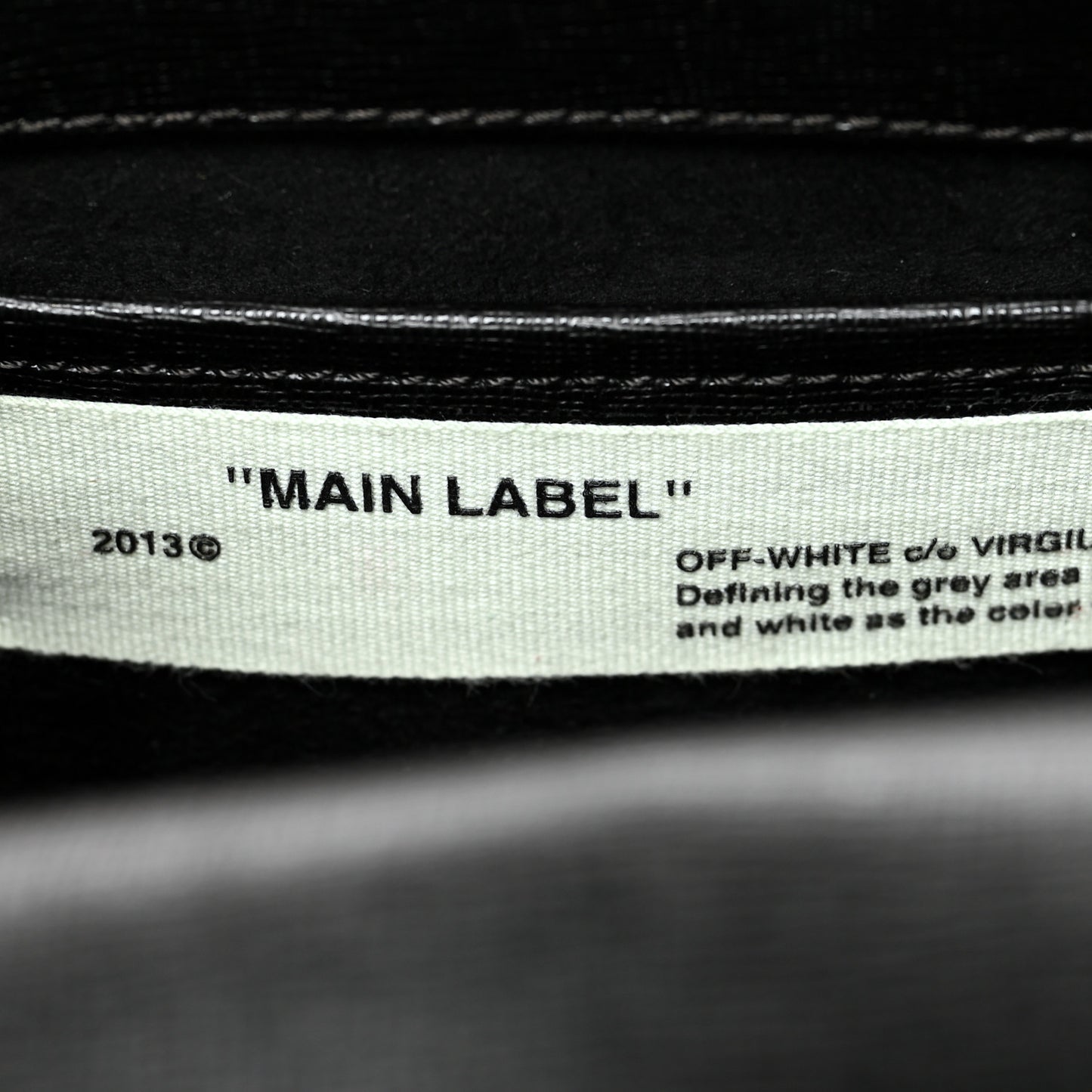 Saffiano Striped Diag Bag Black White