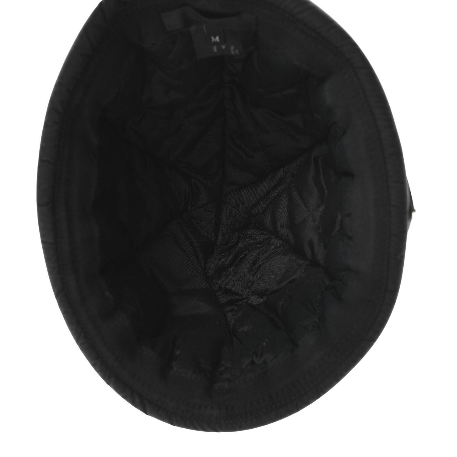 Prada Re-Nylon Padded Metal Triangle Logo Mens Beanie M Black 7 of 9