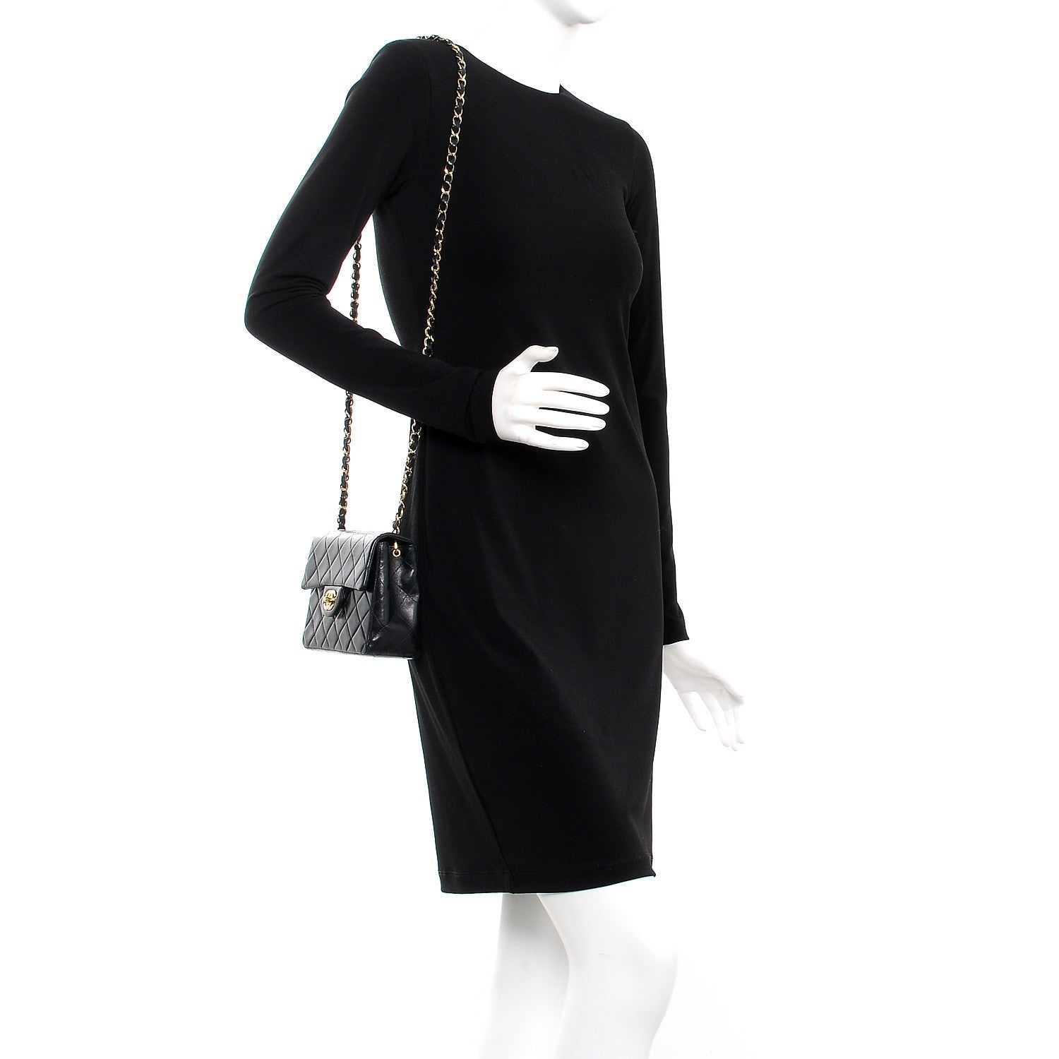 Chanel Lambskin Quilted Mini Square Flap Black 2 of 14