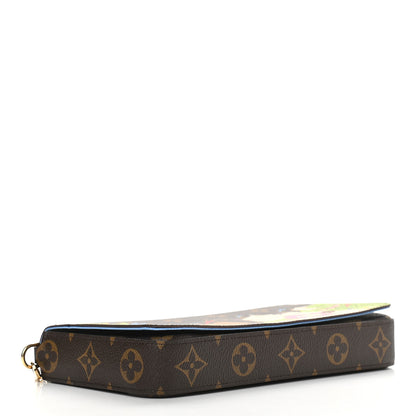 Louis Vuitton Monogram 2021 Christmas Animation China Wall Pochette Felicie Chain Wallet Myosotis Blue 5 of 9