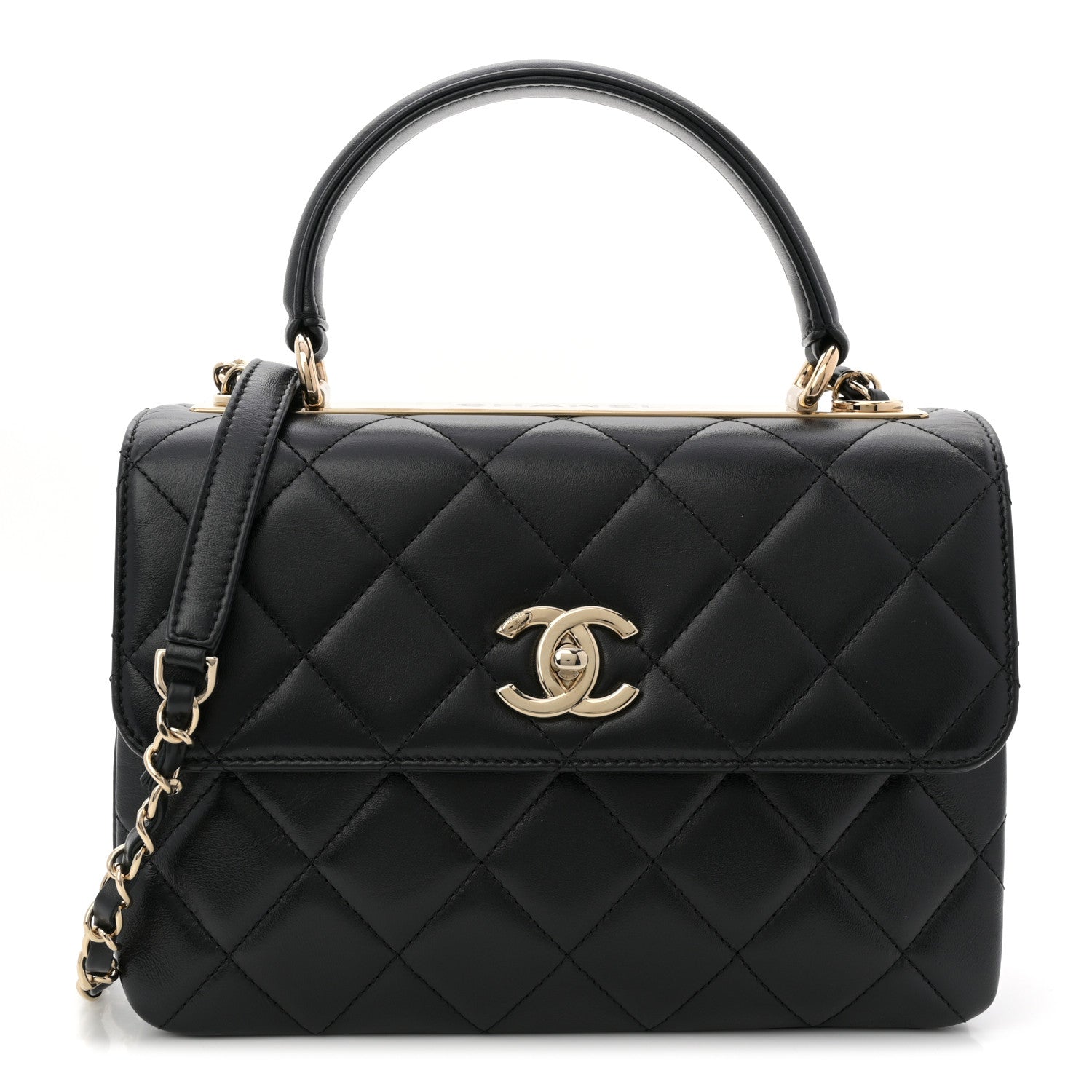 Chanel Lambskin Quilted Small Trendy CC Dual Handle Flap Bag Black 1 of 10