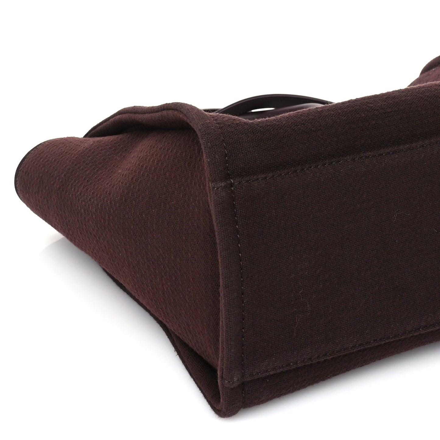 Mixed Fibers Calfskin Small Deauville Tote  Burgundy