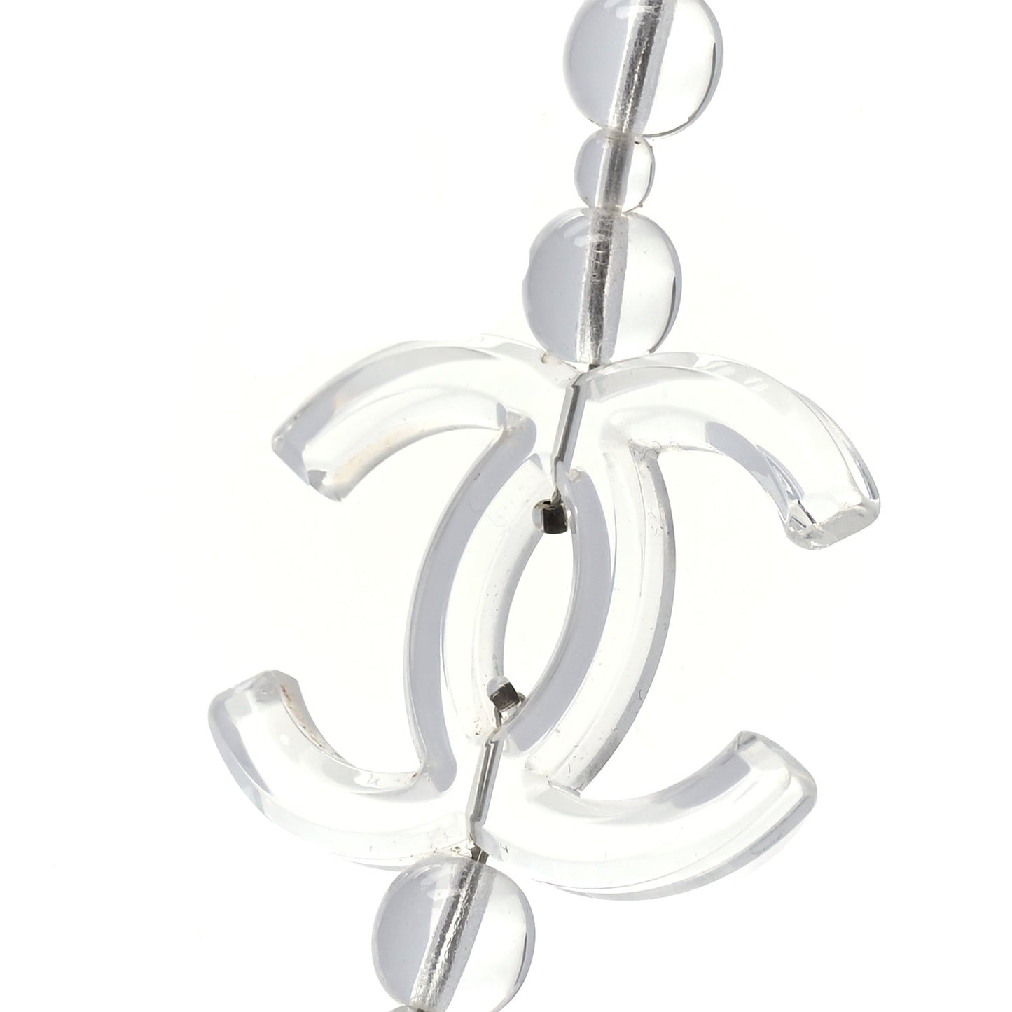 Crystal CC Double Strand Long Chain Necklace Transparent