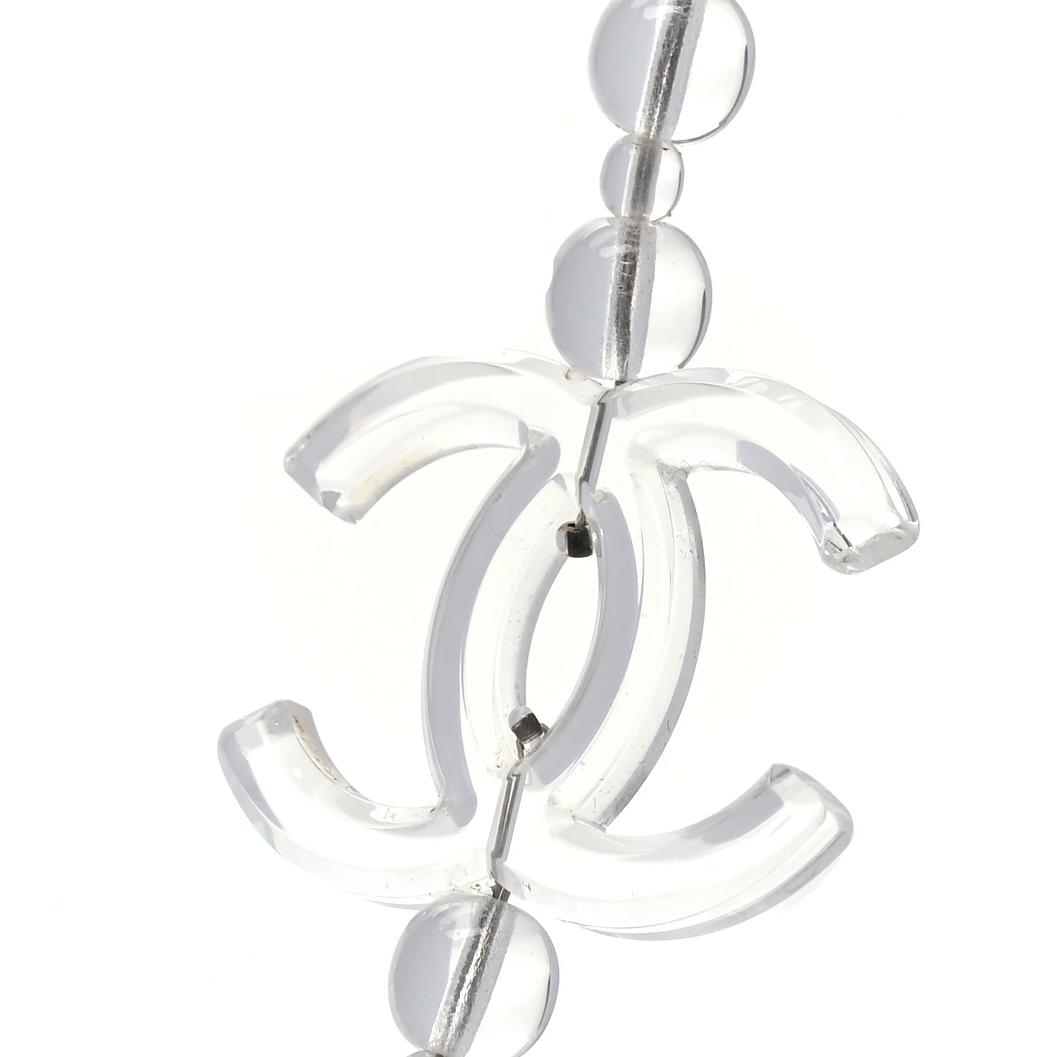 Chanel Crystal CC Double Strand Long Chain Necklace Transparent 2 of 3