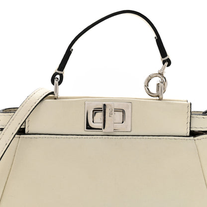 Fendi Shiny Nappa Micro Peekaboo Iconic Satchel White 9 of 13