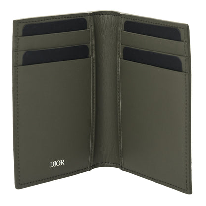 Christian Dior Calfskin CD Diamond Canvas Bi-Fold Card Holder Green 5 of 7
