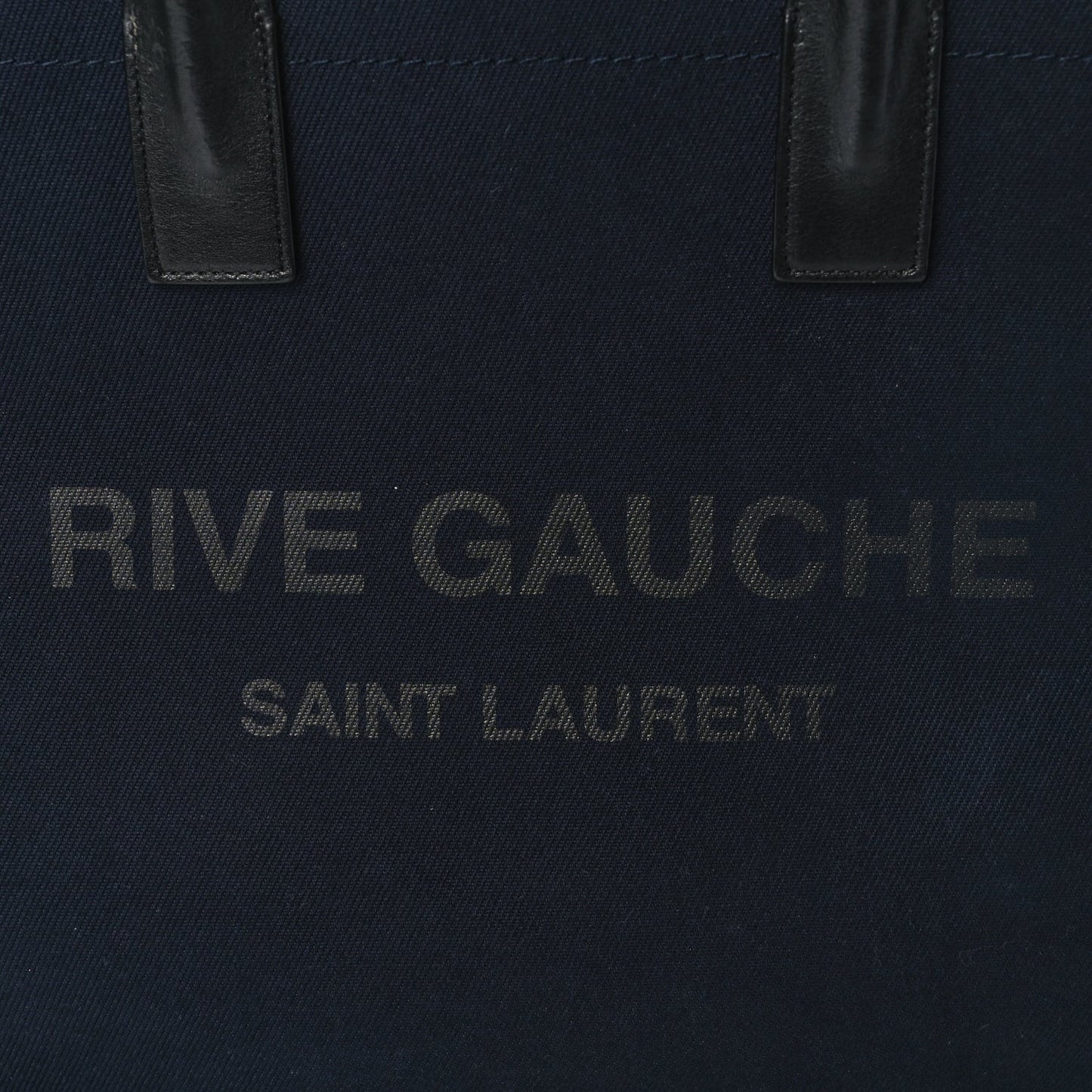 Canvas Calfskin Rive Gauche North South Noe Tote Navy Black