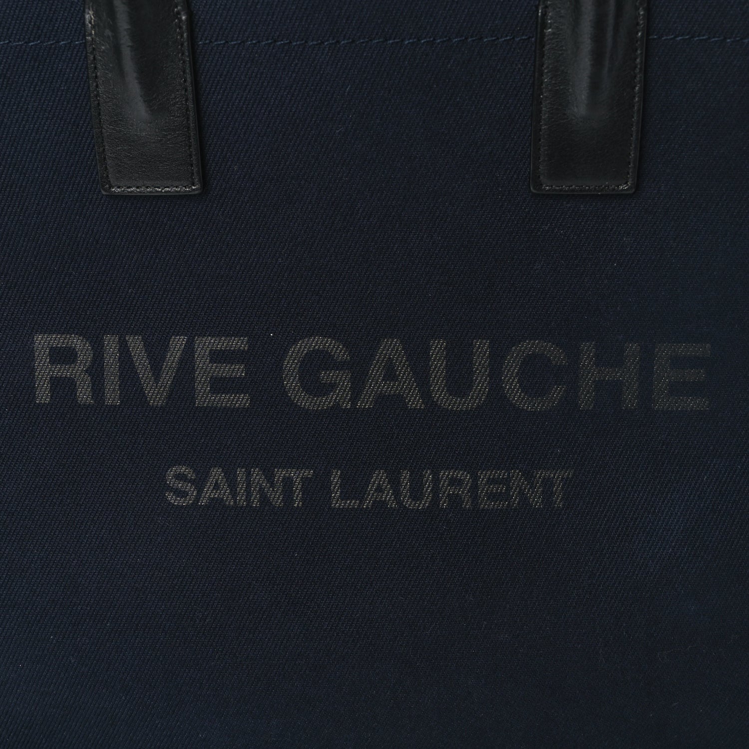 Saint Laurent Canvas Calfskin Rive Gauche North South Noe Tote Navy Black 6 of 8