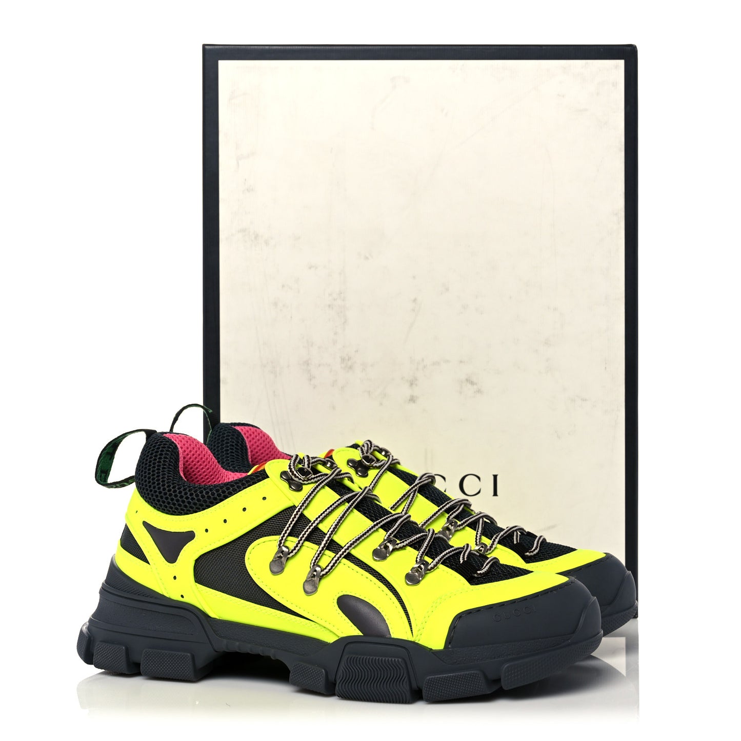 X SEGA Mesh Technical Canvas Calfskin Reflective Mens Flashtrek Sneakers 10.5 Neon Yellow Lotus