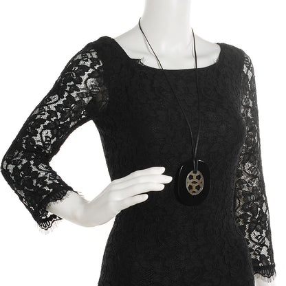 Hermes Buffalo Horn Lacquer Lift Necklace GM Black 2 of 5