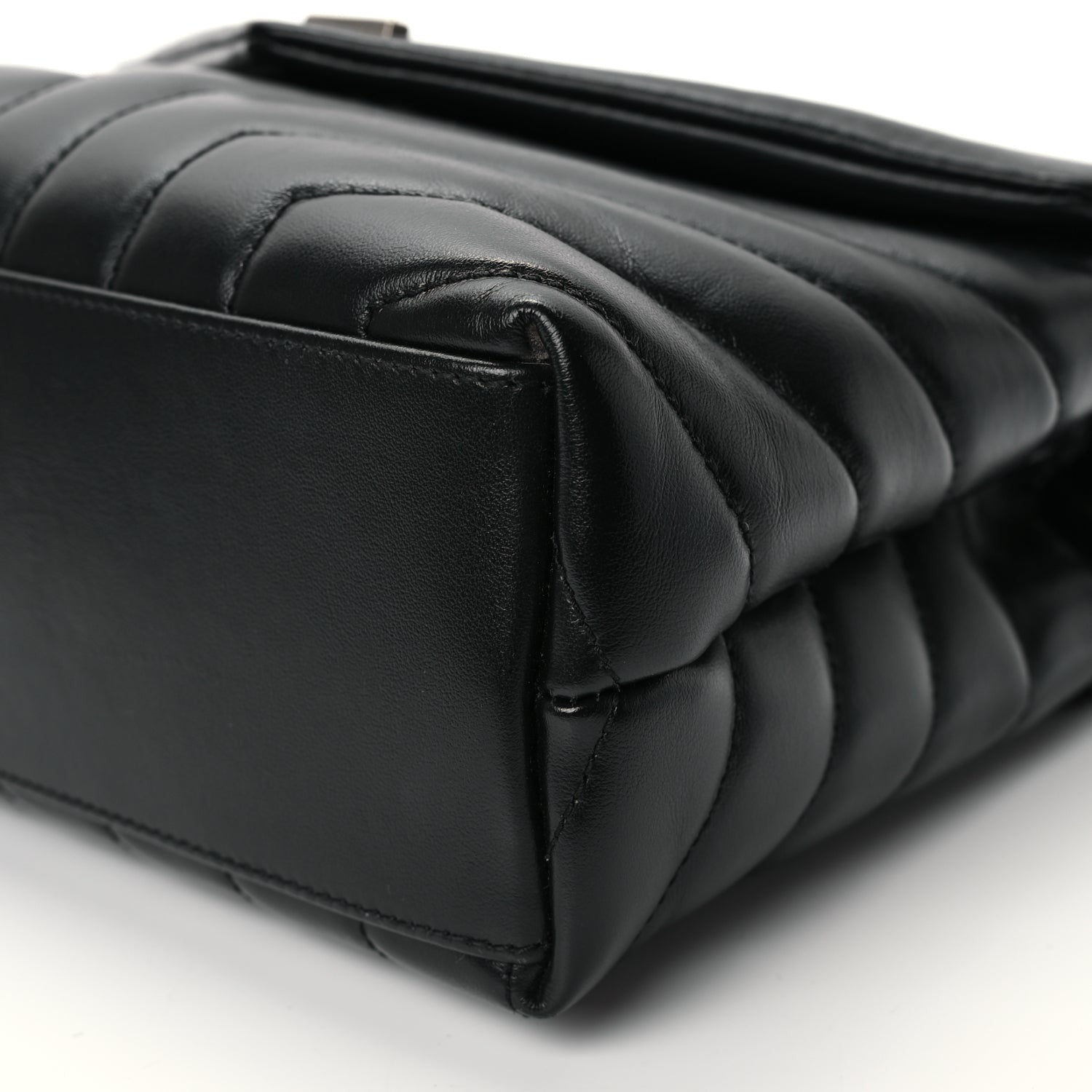 Saint Laurent Calfskin Y Quilted Monogram Small Loulou Chain Satchel Black 9 of 9
