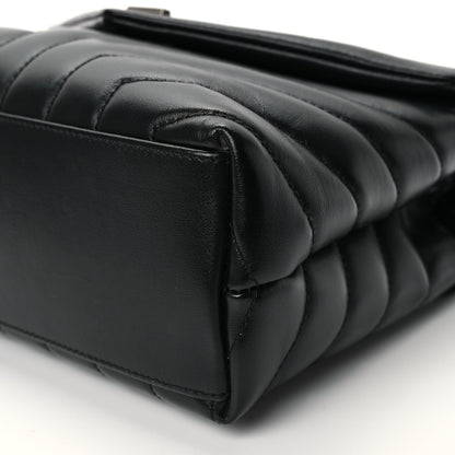 Saint Laurent Calfskin Y Quilted Monogram Small Loulou Chain Satchel Black 9 of 9