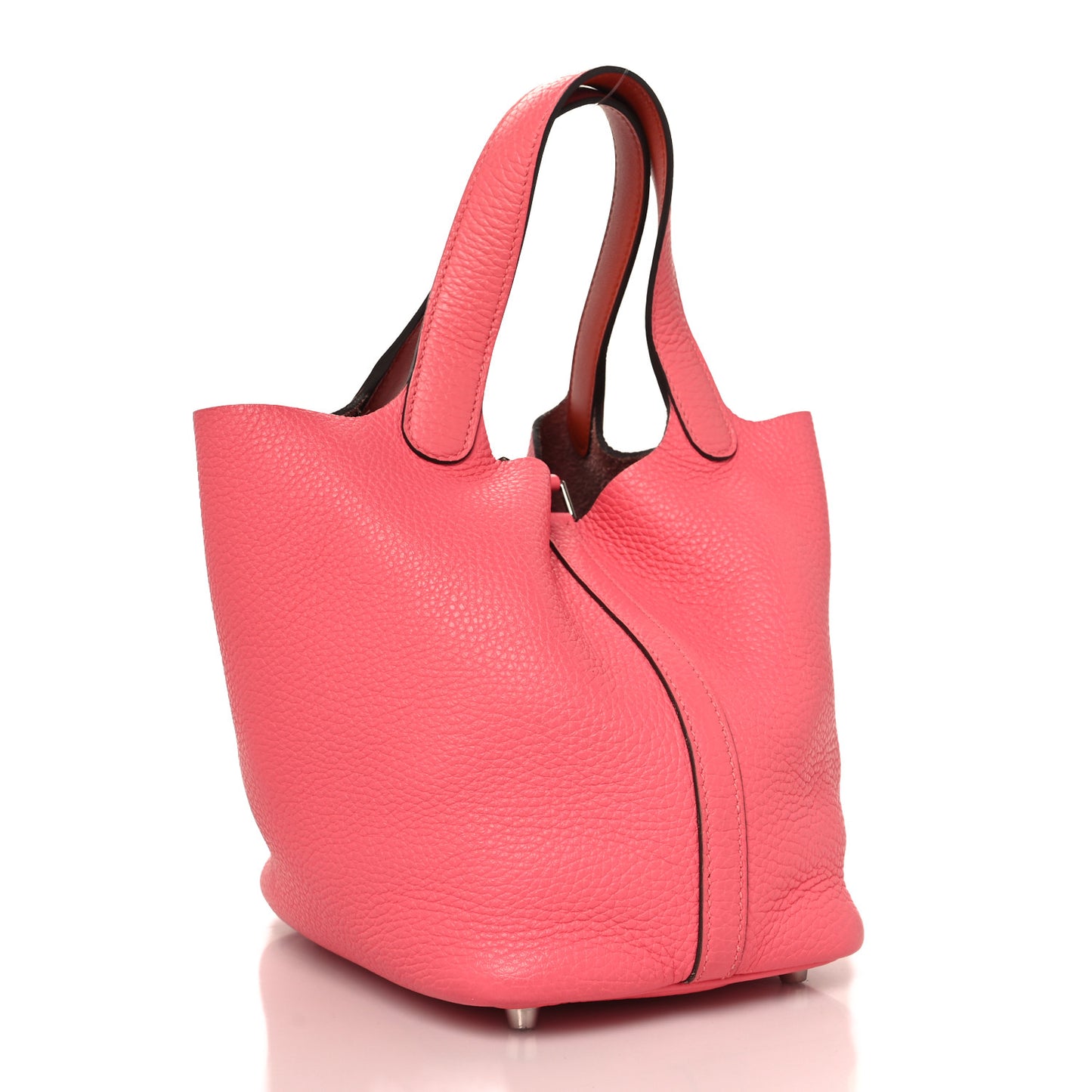 Taurillon Clemence Swift  Eclat Picotin Lock 18 PM  Rose Azalee Terre Battue