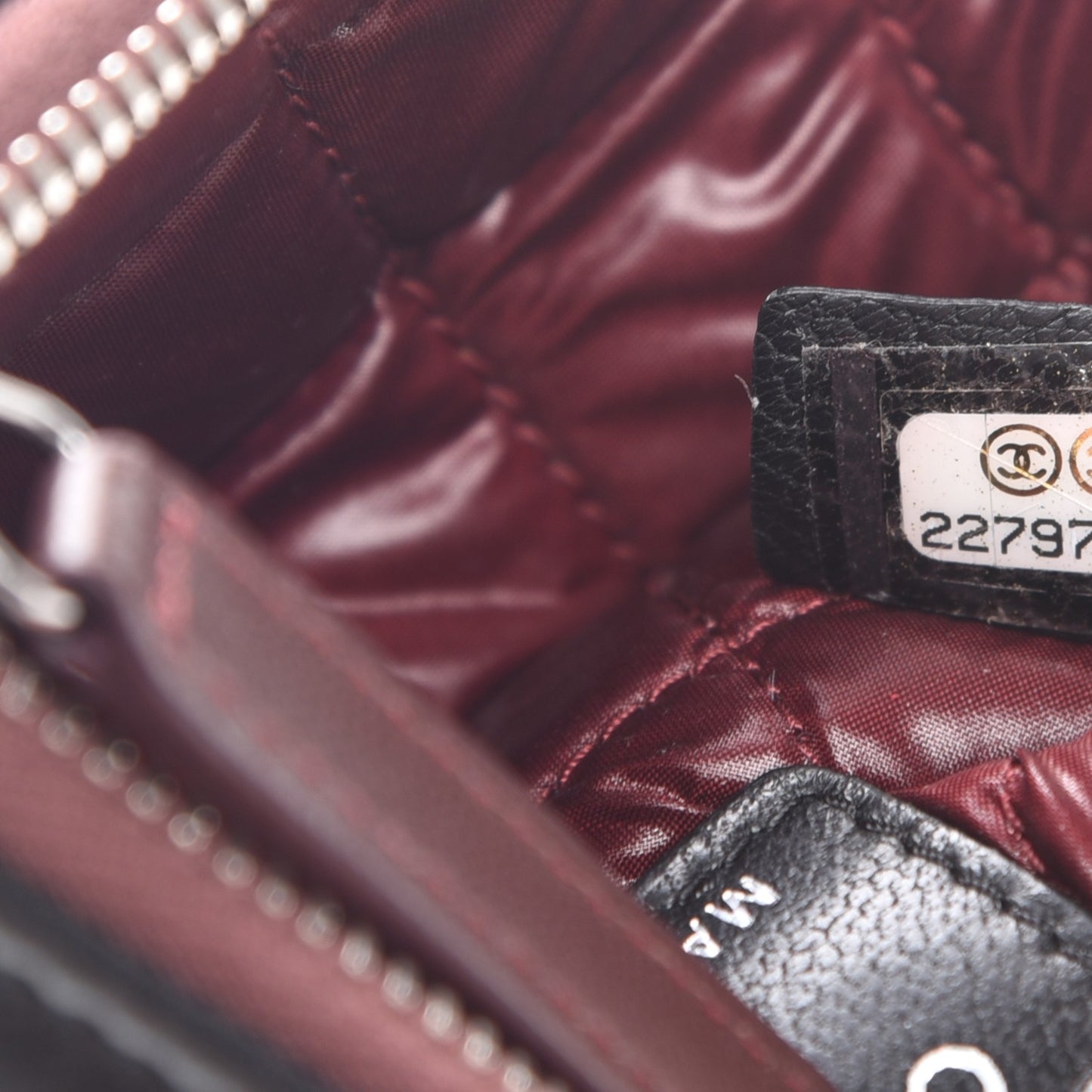 Lambskin Quilted Small Cosmetic Case Black