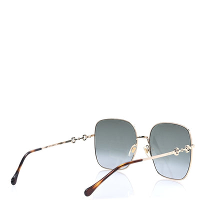 Gucci Metal Horsebit Square Sunglasses GG0879S Gold 6 of 7