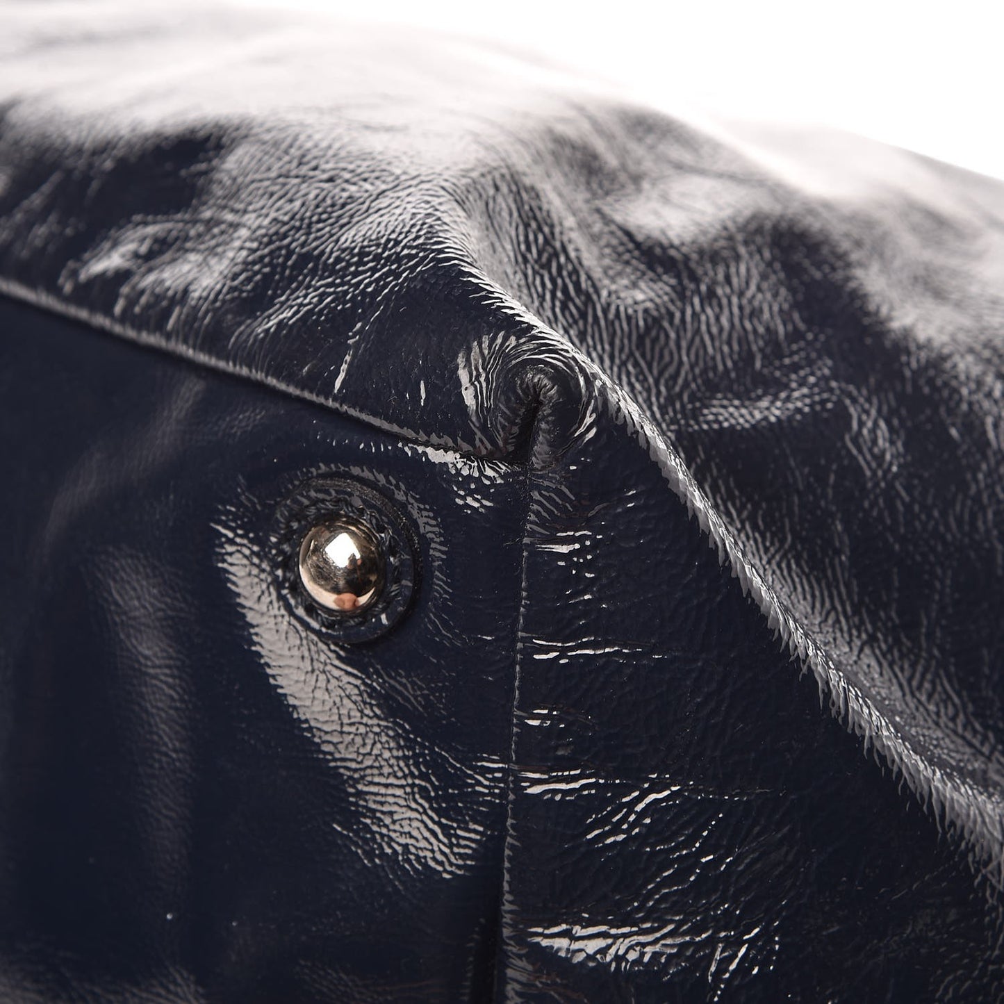 Textured Patent Medium Easy Sac Navy