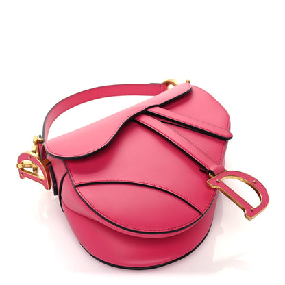 Christian Dior Supple Calfskin Saddle Bag With Strap Passion Pink 7 of 8
