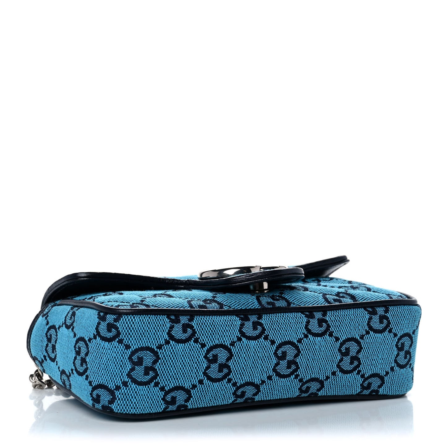 Monogram Multicolor Matelasse Diagonal Super Mini GG Marmont Shoulder Bag Light Blue