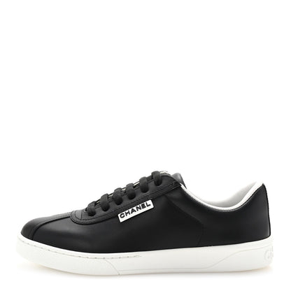 Chanel Calfskin CC Uniform Womens Sneakers 37 Black 1 of 7